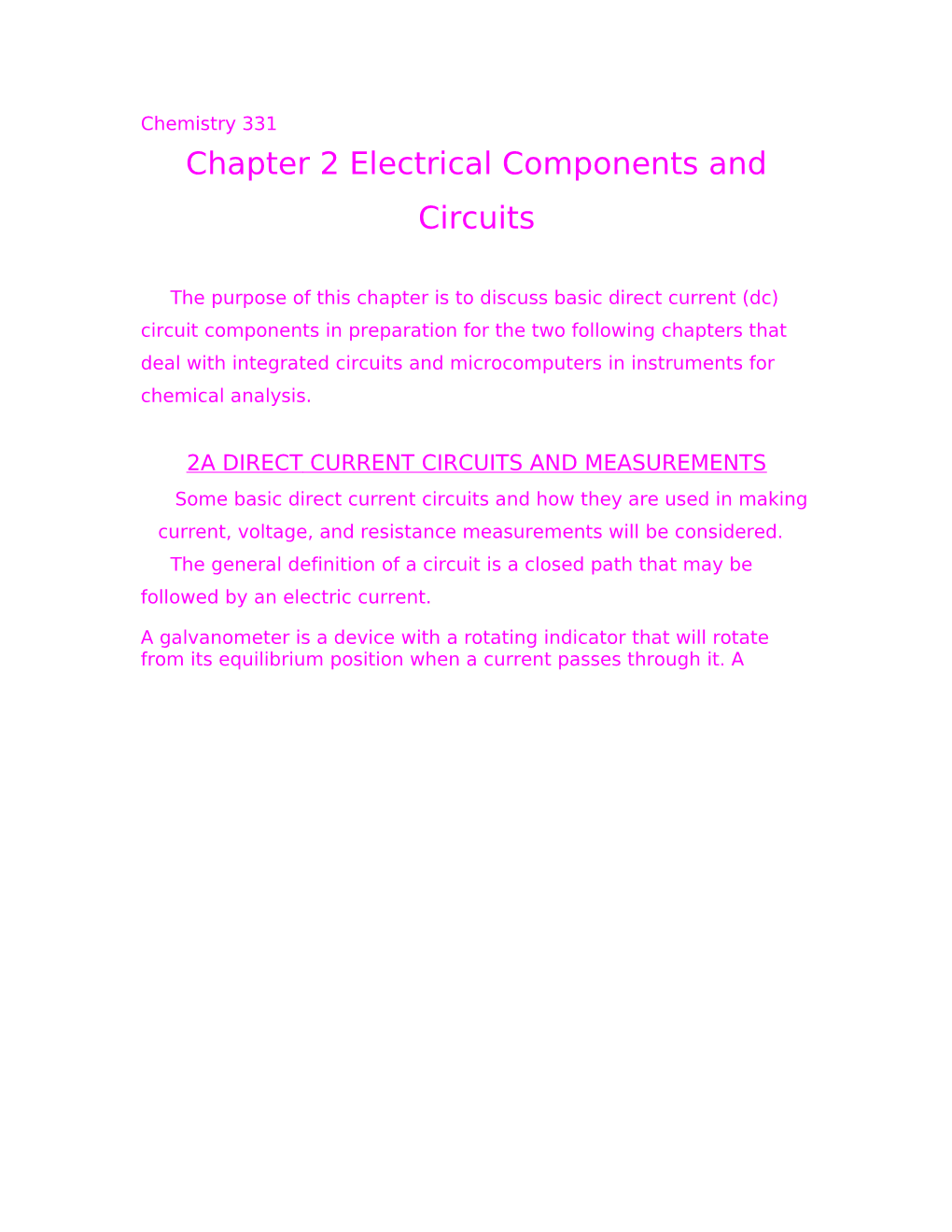 Chapter 2 Electrical Components and Circuits