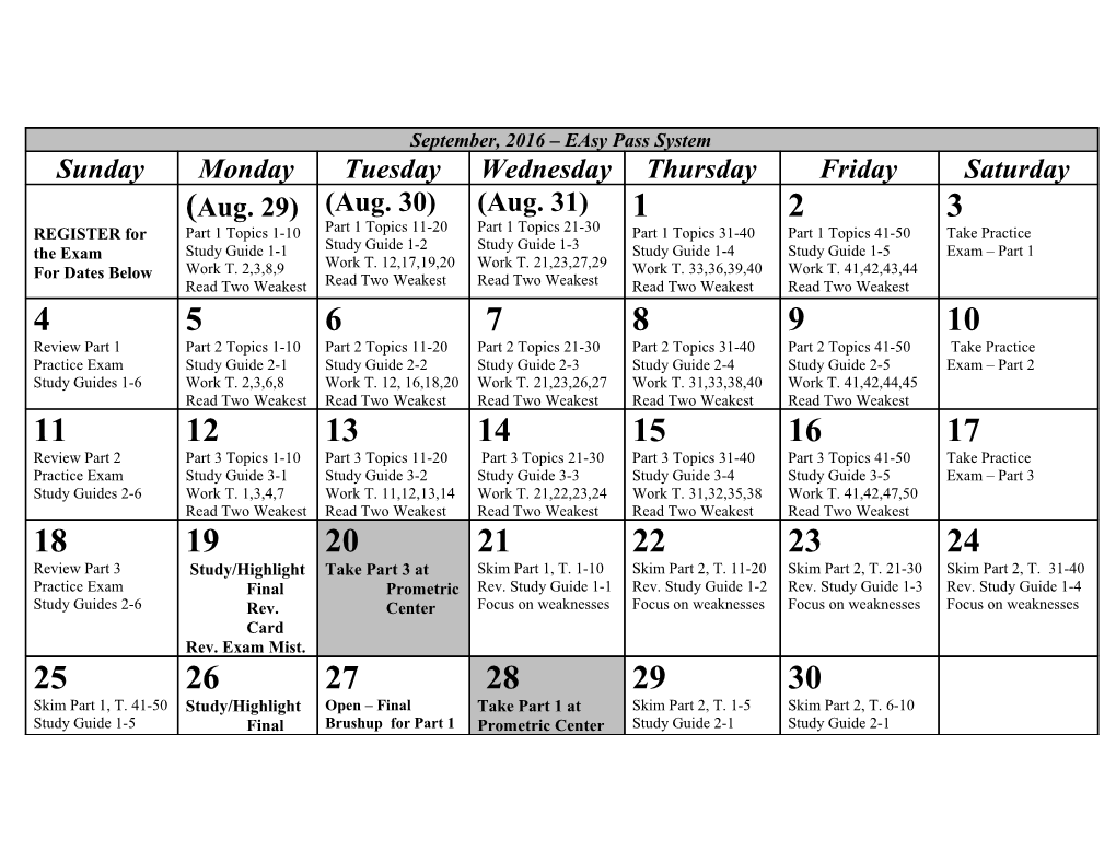 March Panera Pickup Schedule