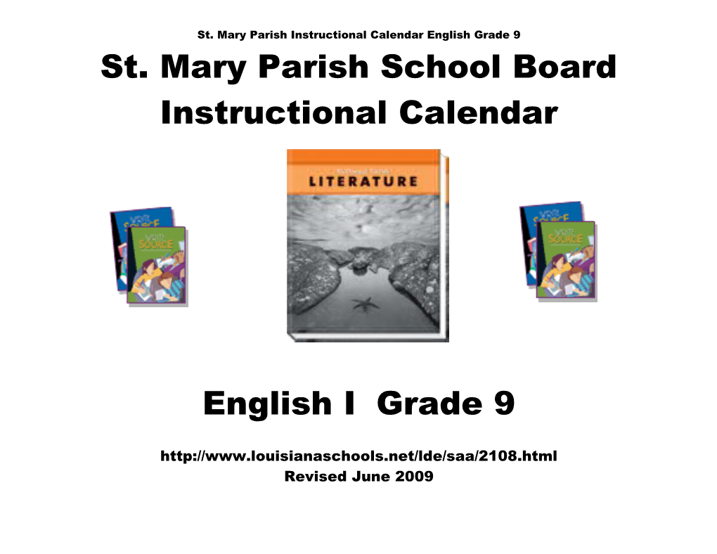 St. Mary Parish Instructional Calendar English Grade 9