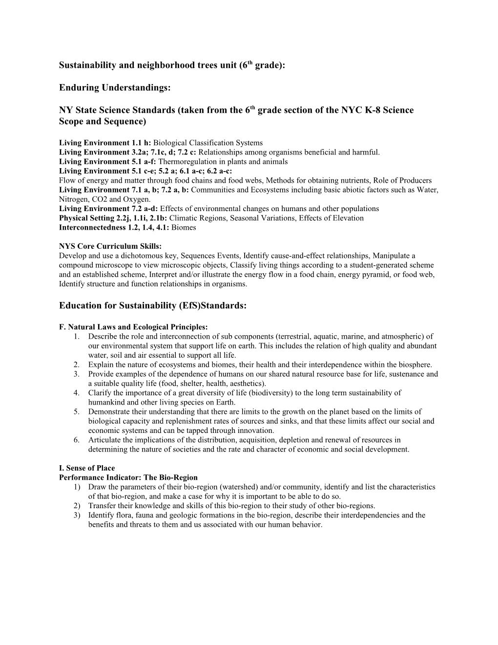 Sustainability and Neighborhood Trees Lesson/Unit