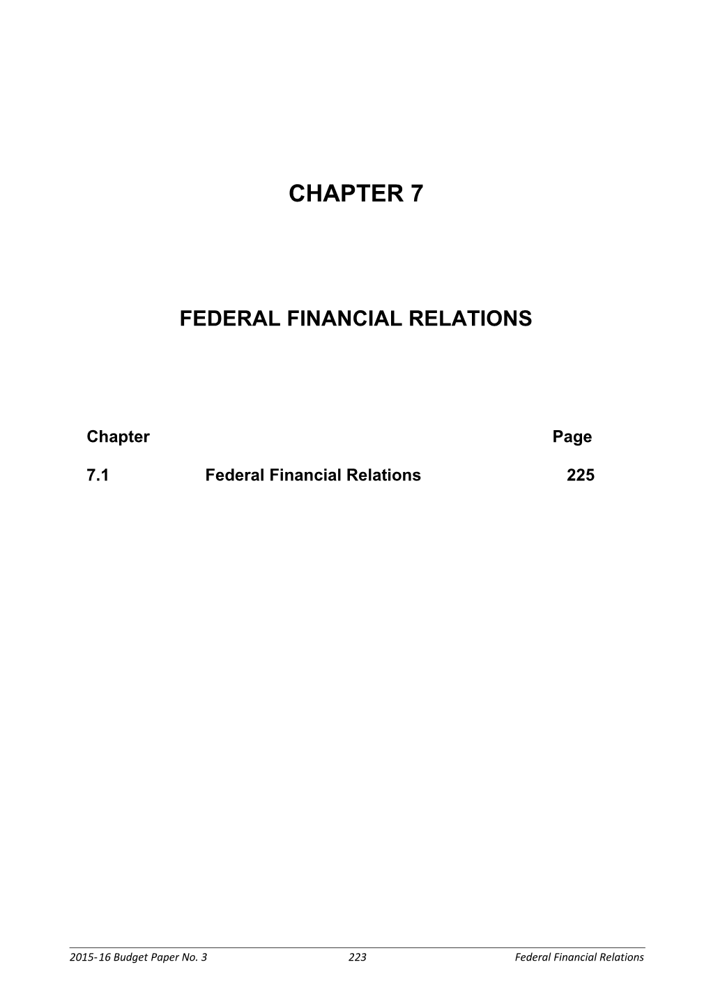 Federal Financial Relations