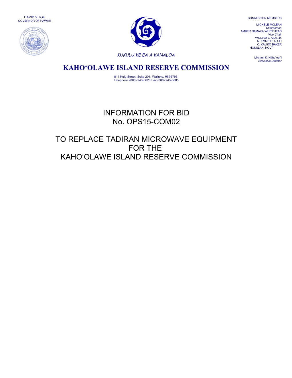 Kaho Olawe Island Reserve Commission