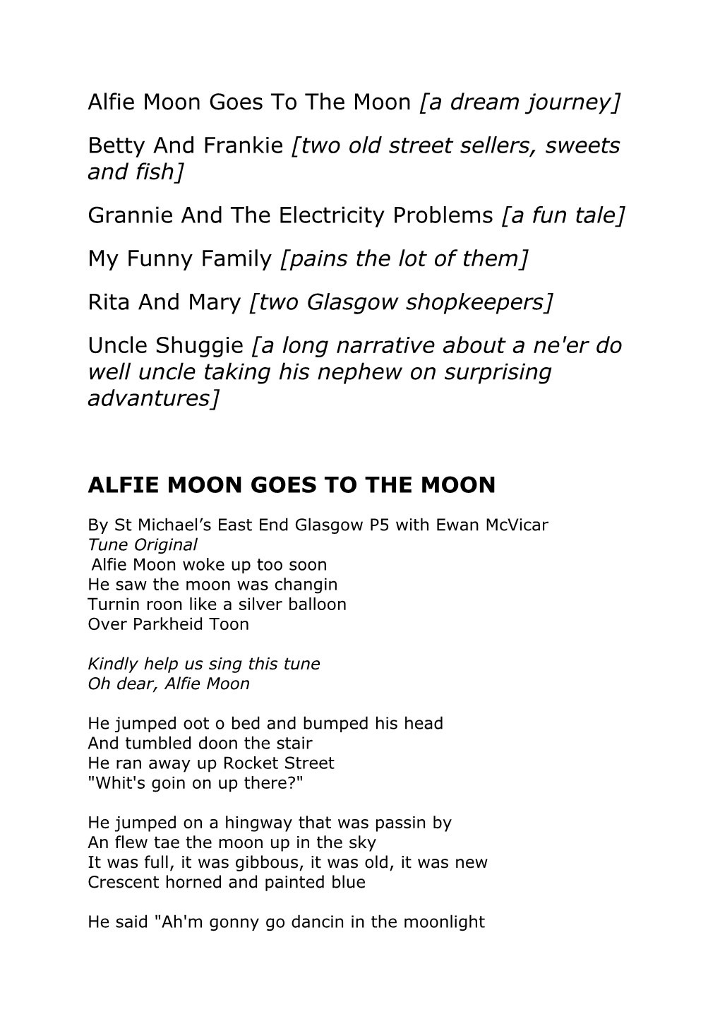 Alfie Moon Goes to the Moon a Dream Journey