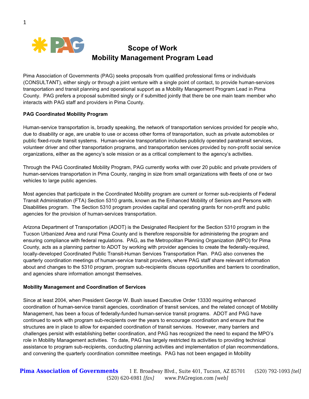 Mobility Management Program Lead