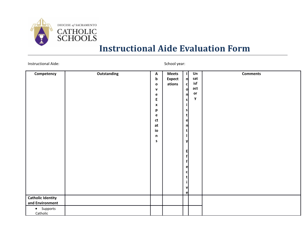 Instructional Aide:School Year