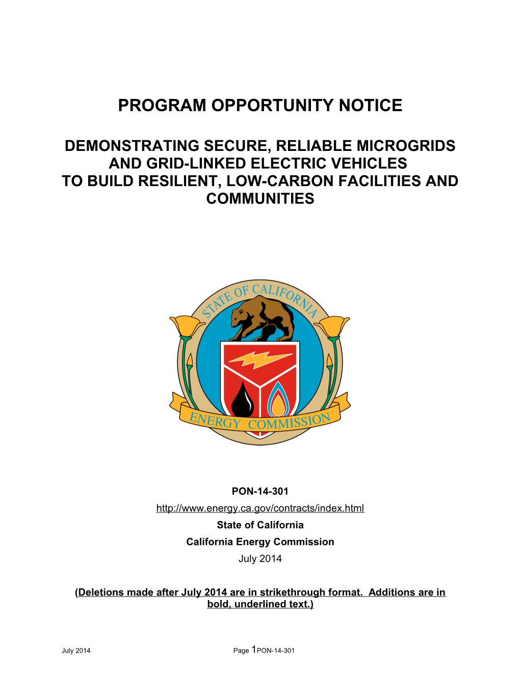 Program Opportunity Notice