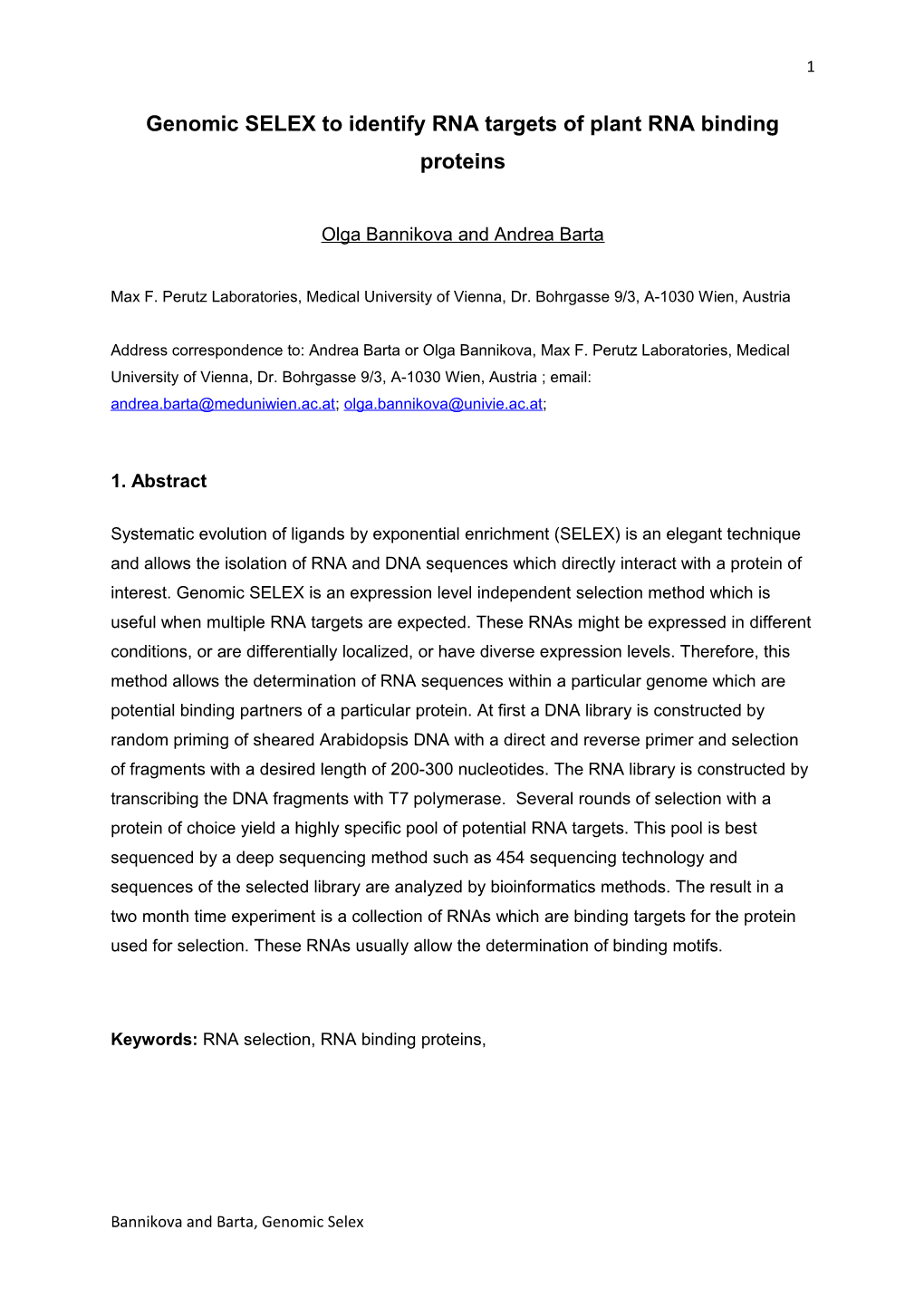 Genomic SELEX to Identify RNA Targets of Plant RNA Binding Proteins