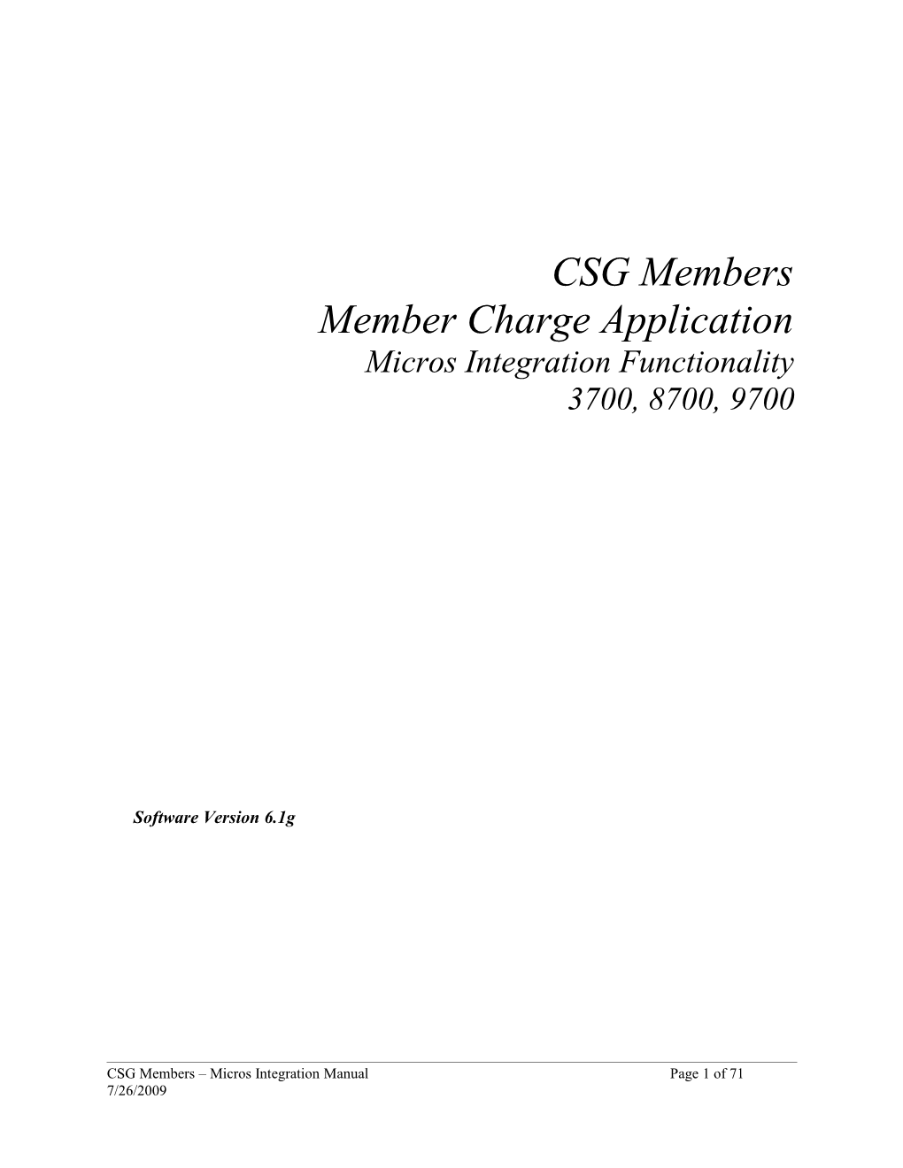 Member Charge Application