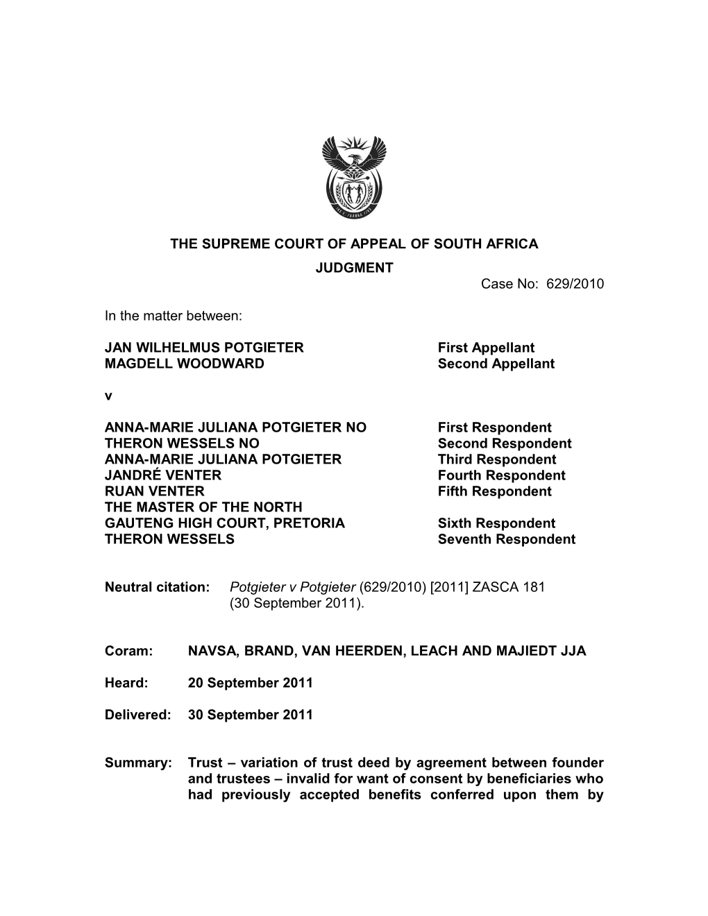 On Appeal from North Gauteng High Court (Pretoria) (Bertelsman J Sitting As Court of First