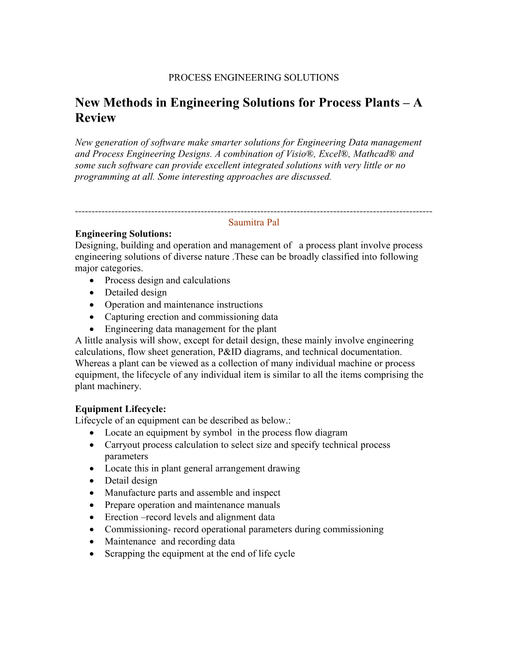 Process Engineering Solutions
