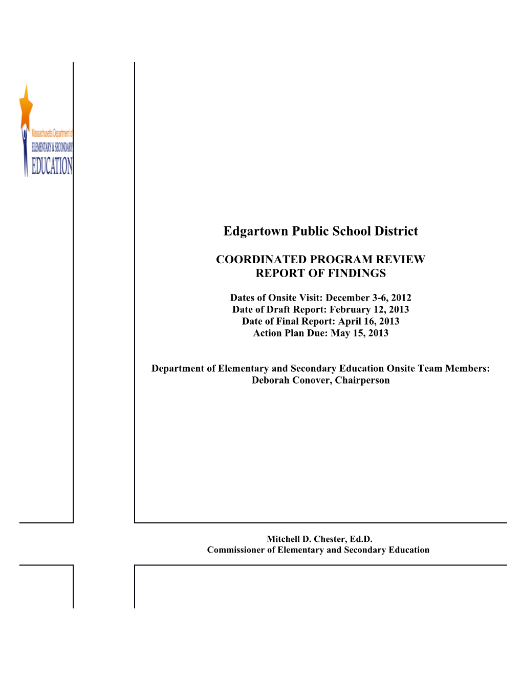 Edgartown Public Schools CPR Final Report 2013