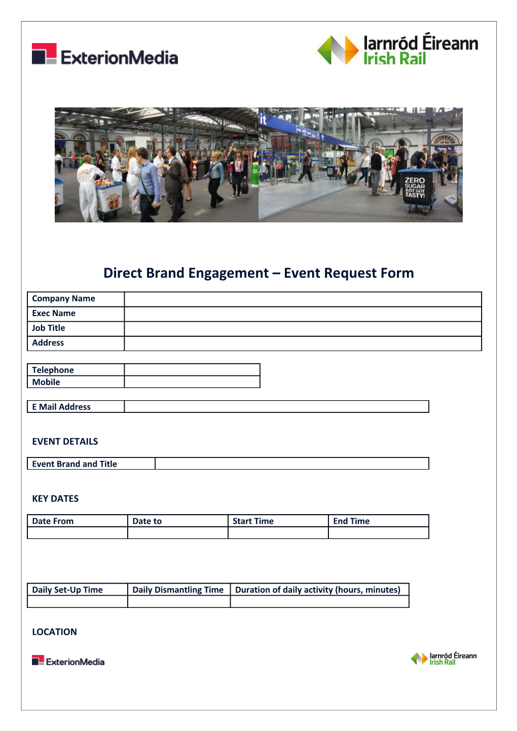 Direct Brand Engagement Event Request Form