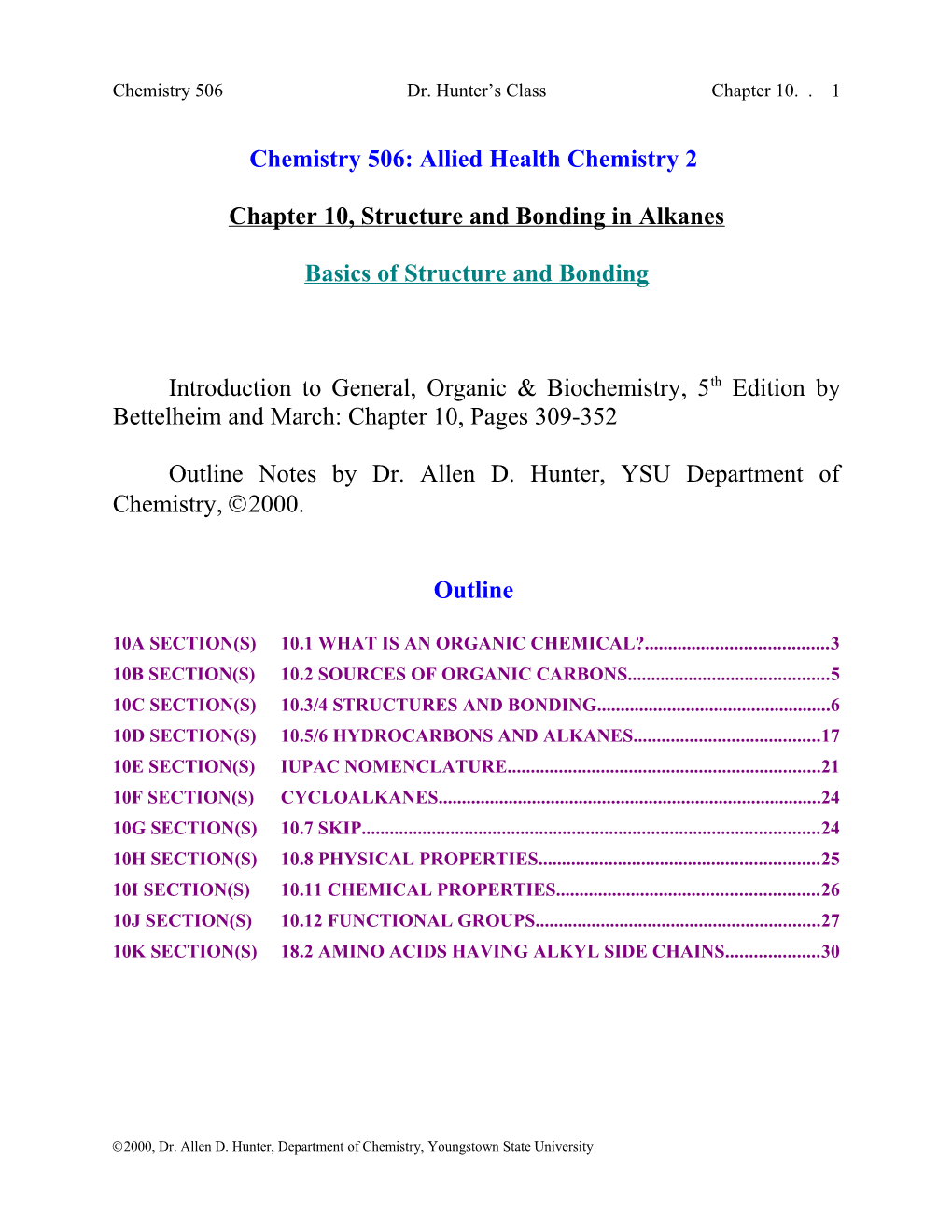 Chapter 10, Structure and Bonding in Alkanes
