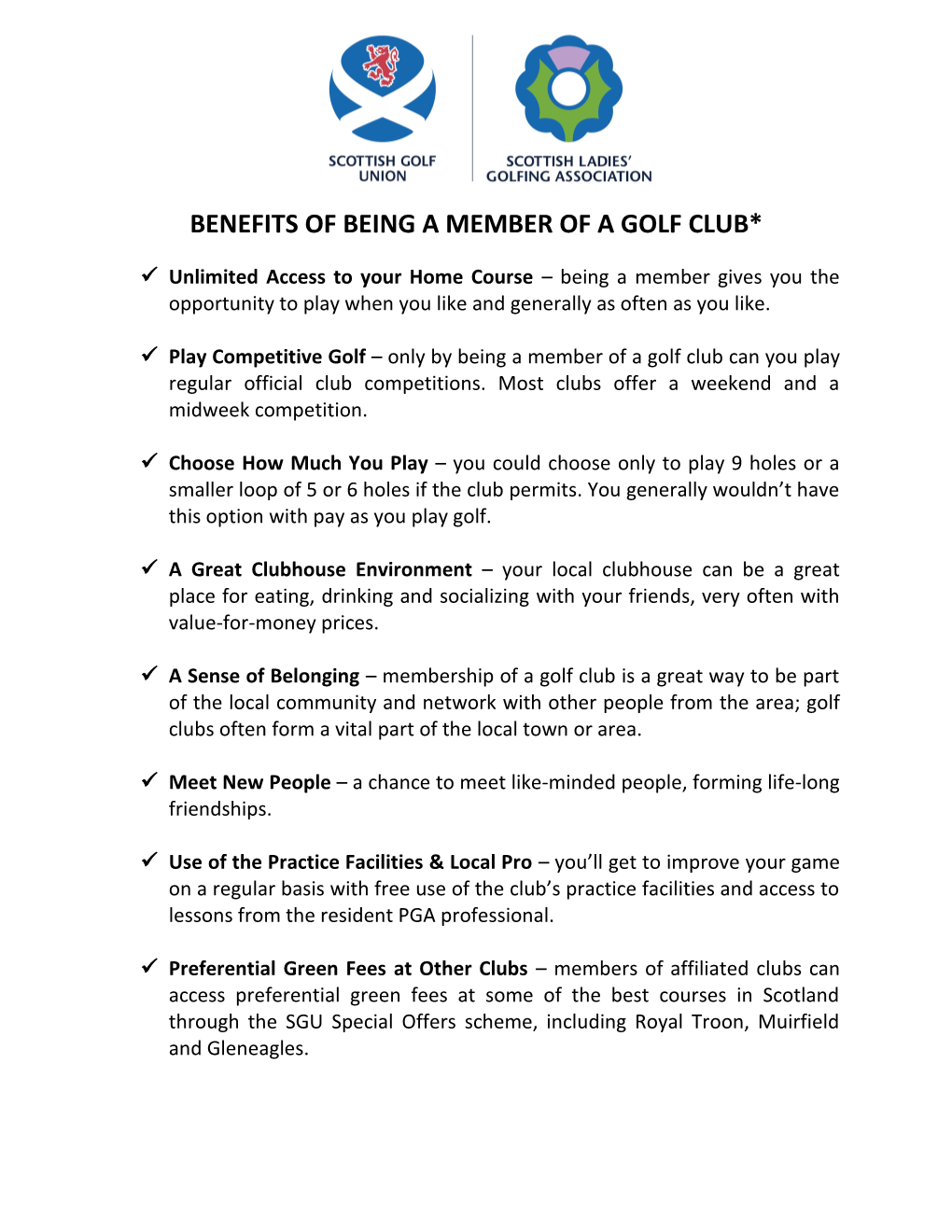 Benefits of Being a Member of a Golf Club*