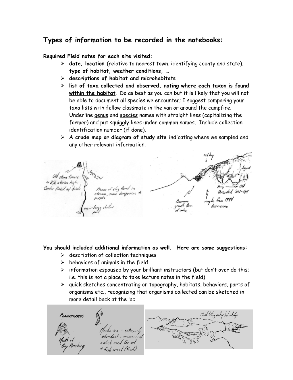 Instructions for Aquatic Biodiversity Notebooks