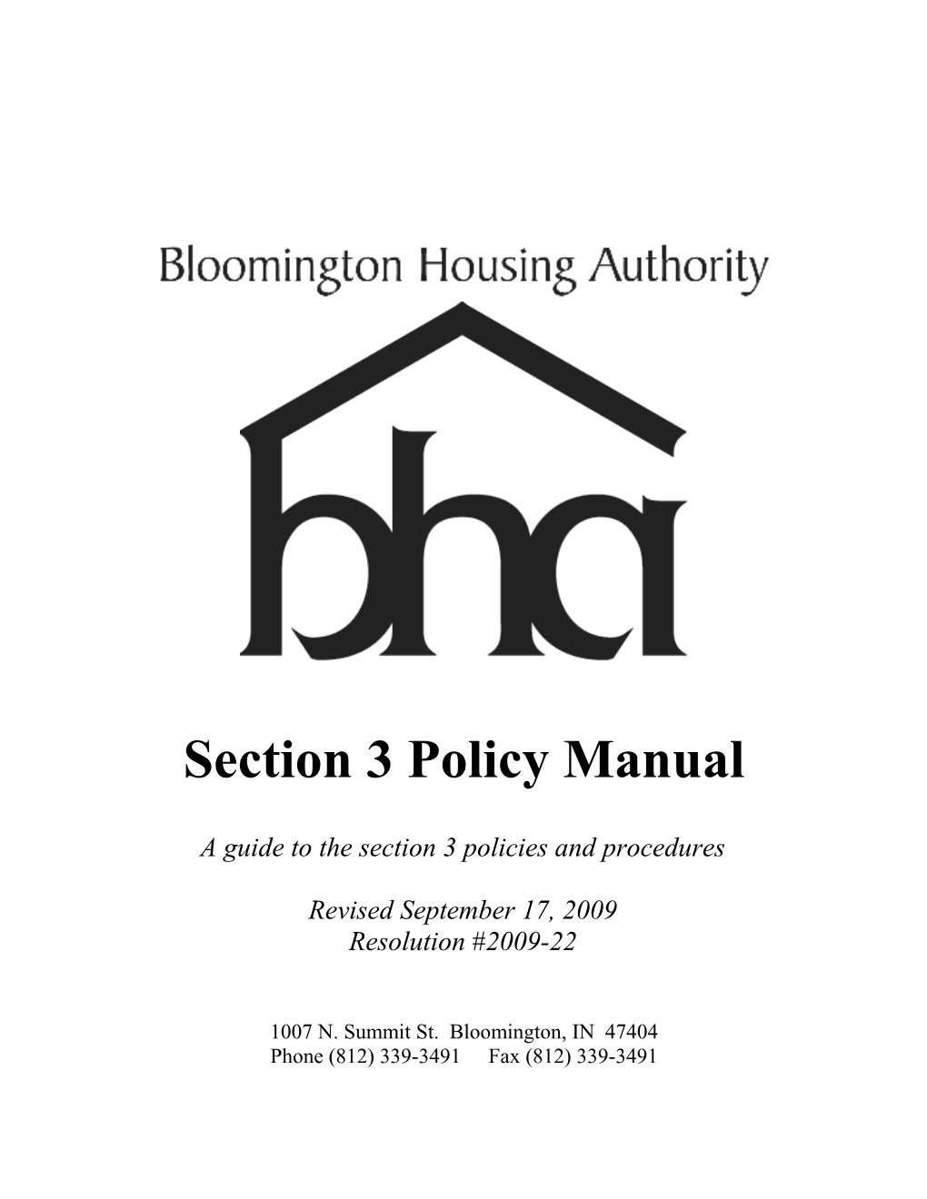 Section 3 Policy Manual