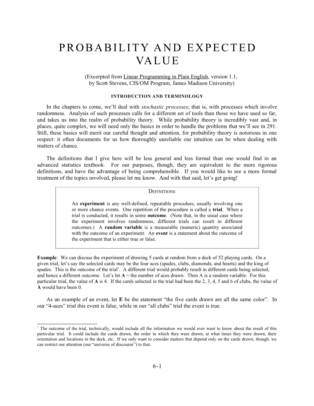 Probability and Expected Value