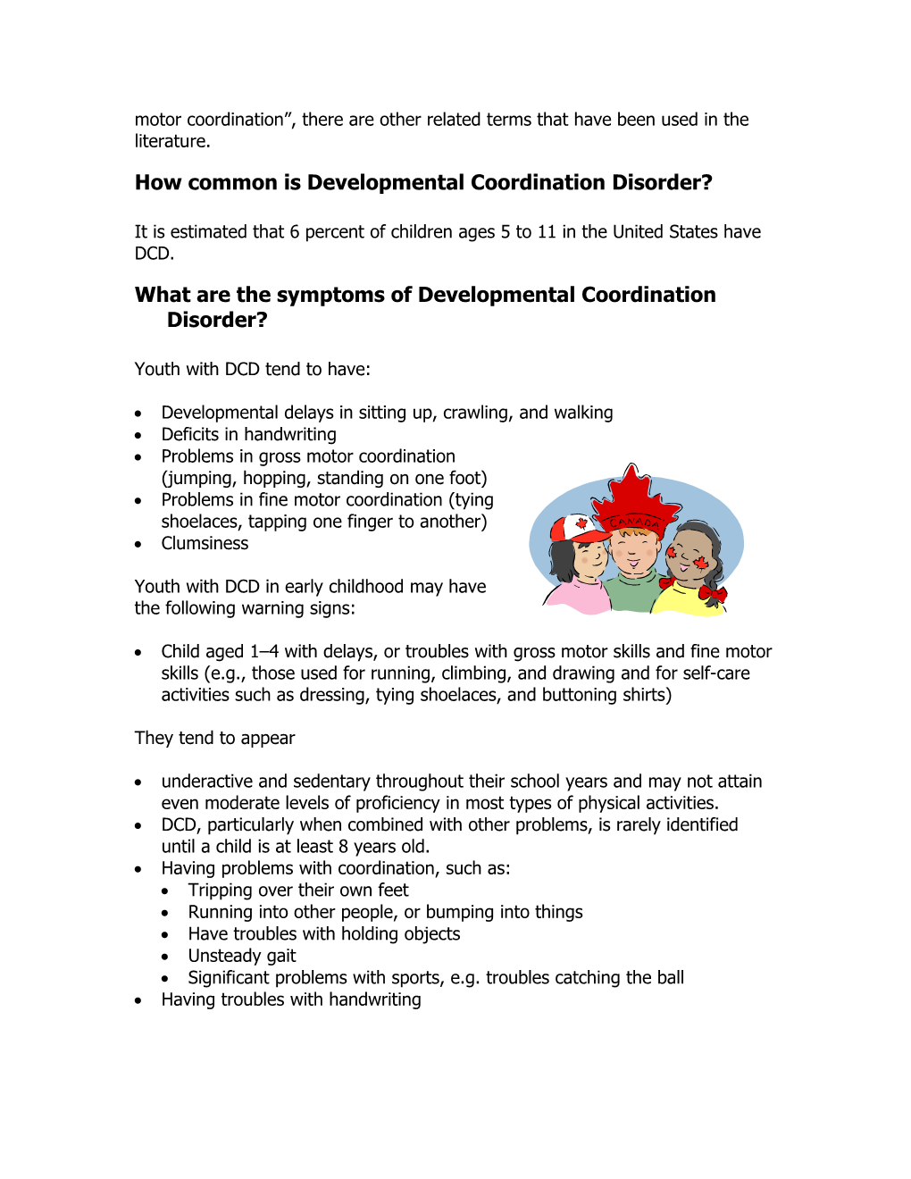 Developmental Coordination Disorder: Guide for Families