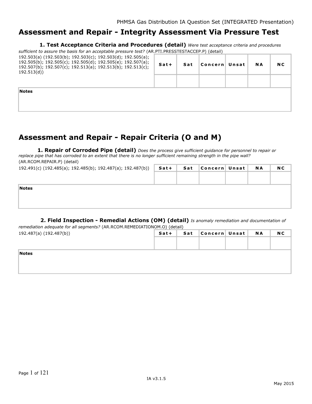 PHMSA Gas Distribution IA Question Set (INTEGRATED Presentation)