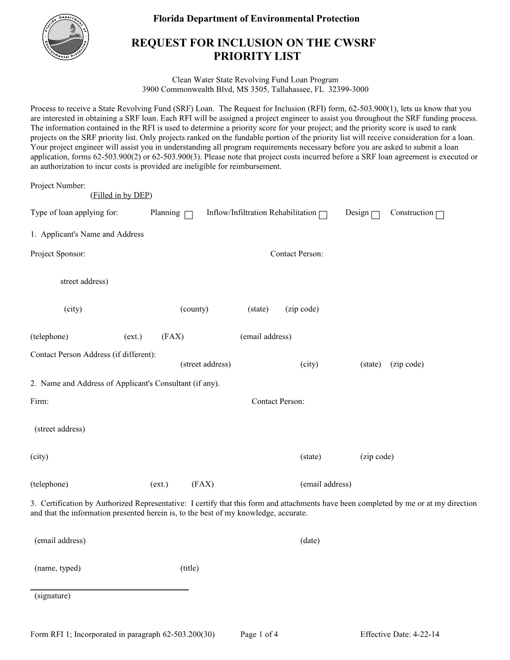 Clean Water State Revolving Fund Loan Program