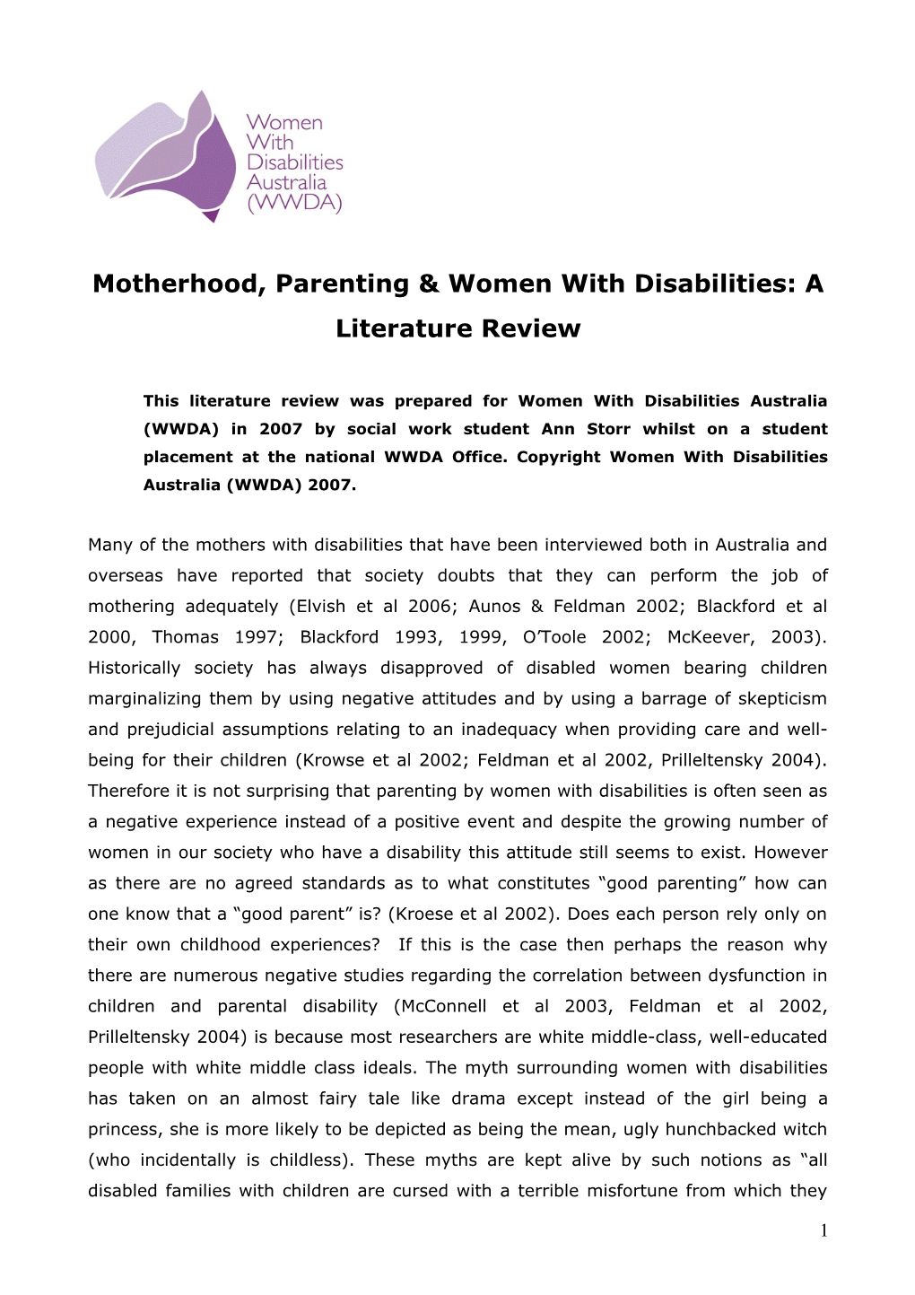 Motherhood, Parenting Women with Disabilities: a Literature Review