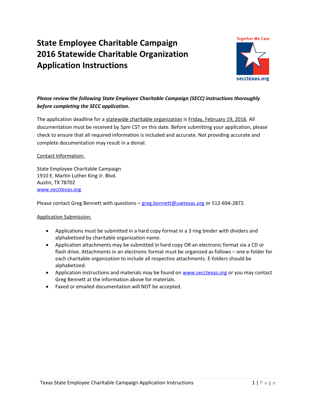 2016Statewide Charitable Organizationapplication Instructions