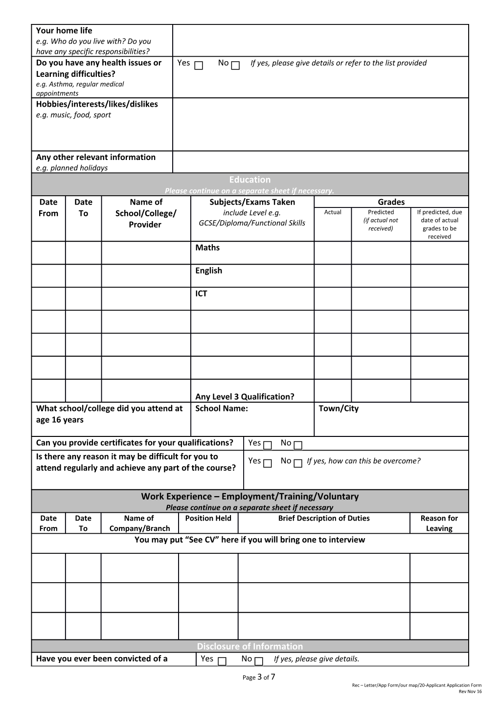 Rec Letter/App Form/Our Map/20-Applicant Application Form