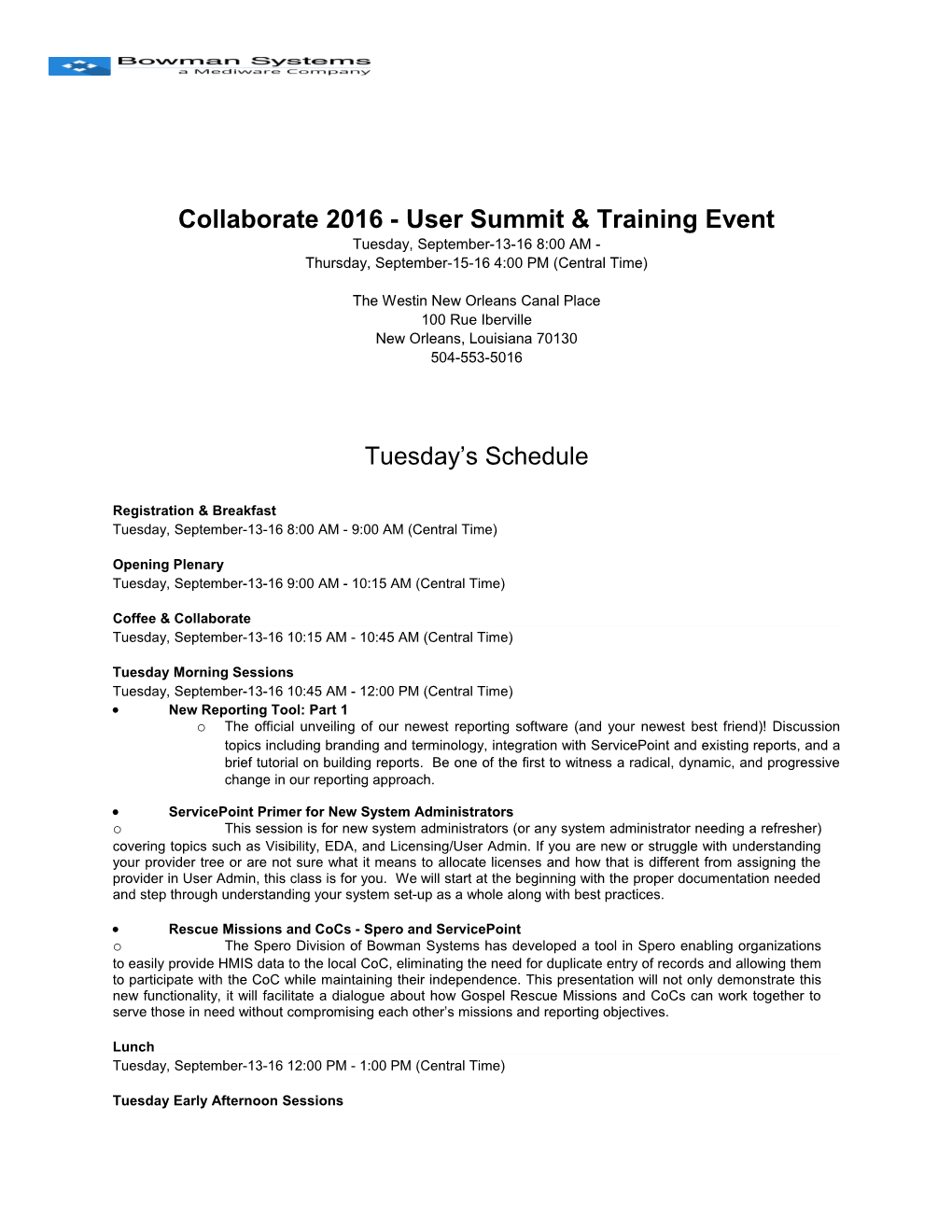 Collaborate 2016 - User Summit & Training Event