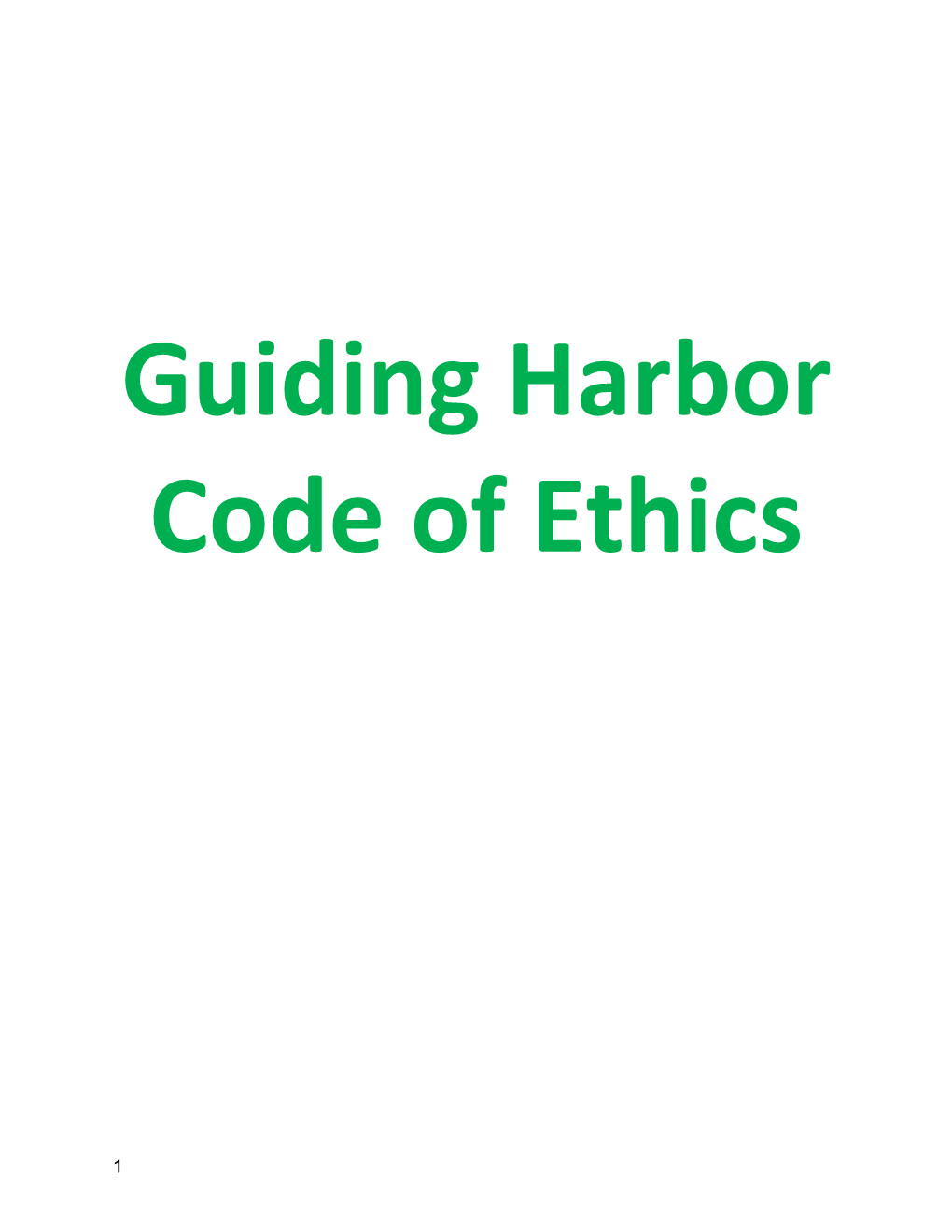 Guiding Harbor Code of Ethics