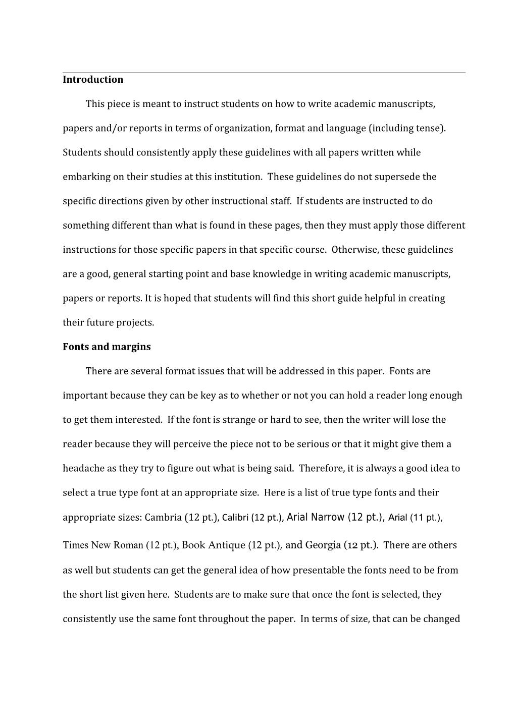 Sentence and Paragraph Format