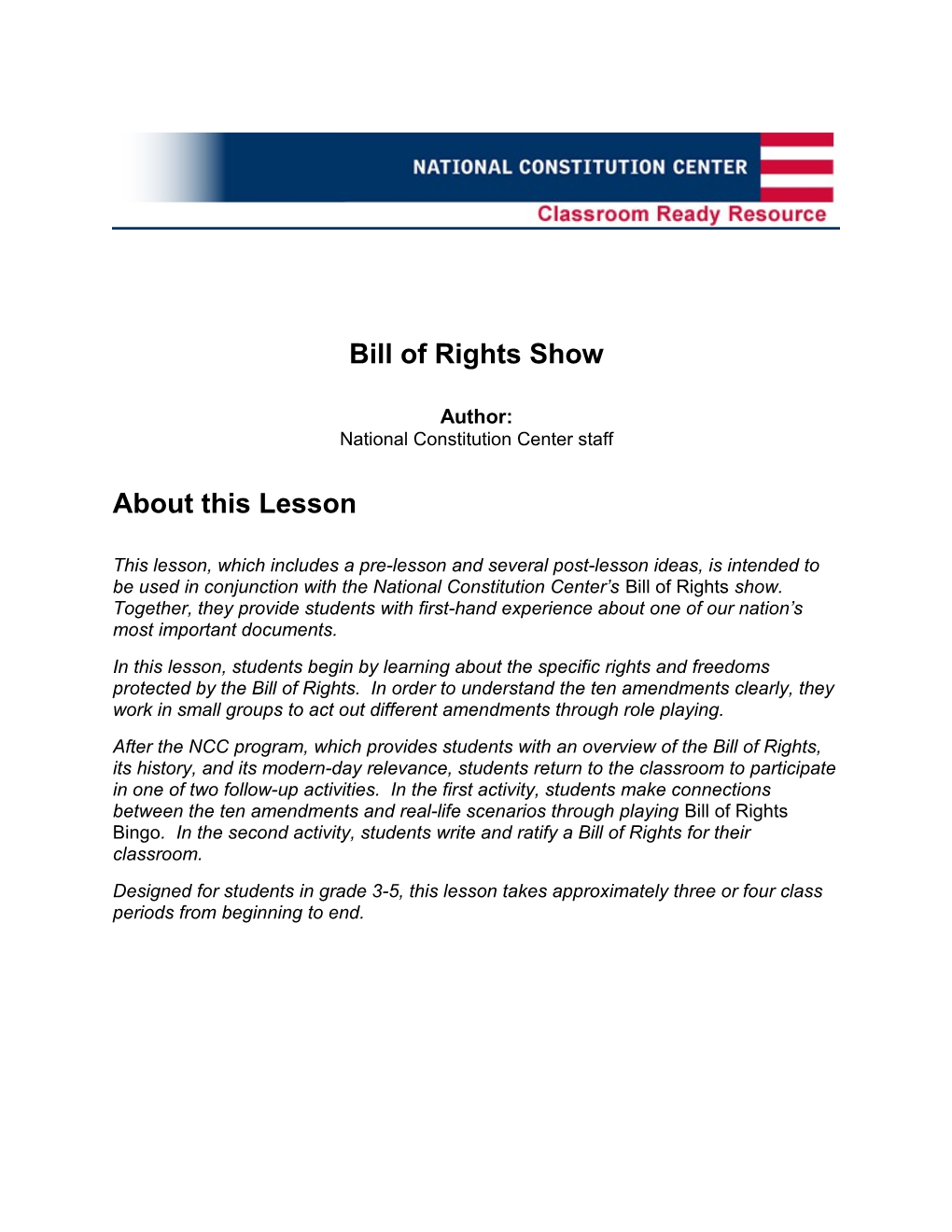 Bill of Rights Show