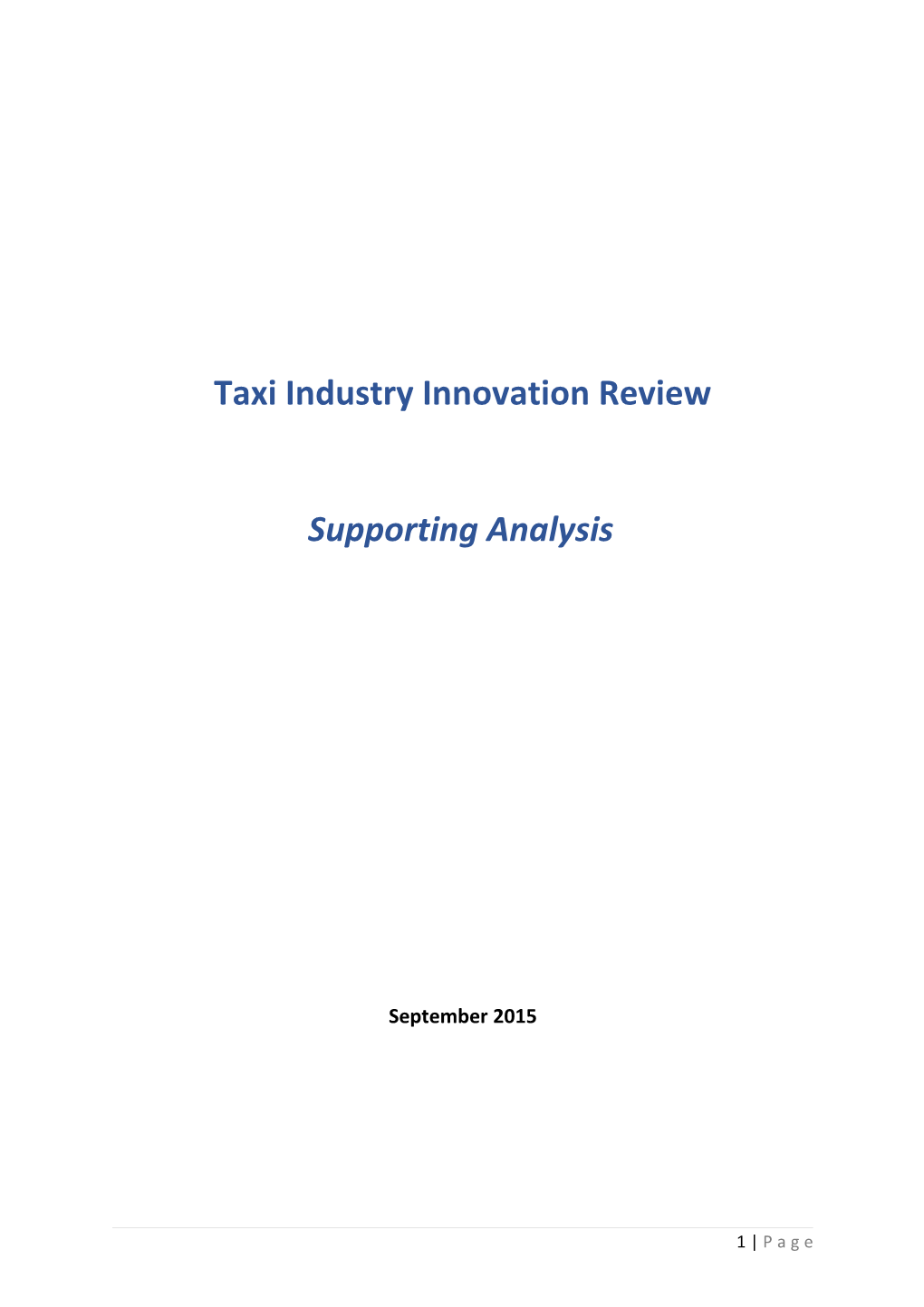 Taxi Industry Innovation Review