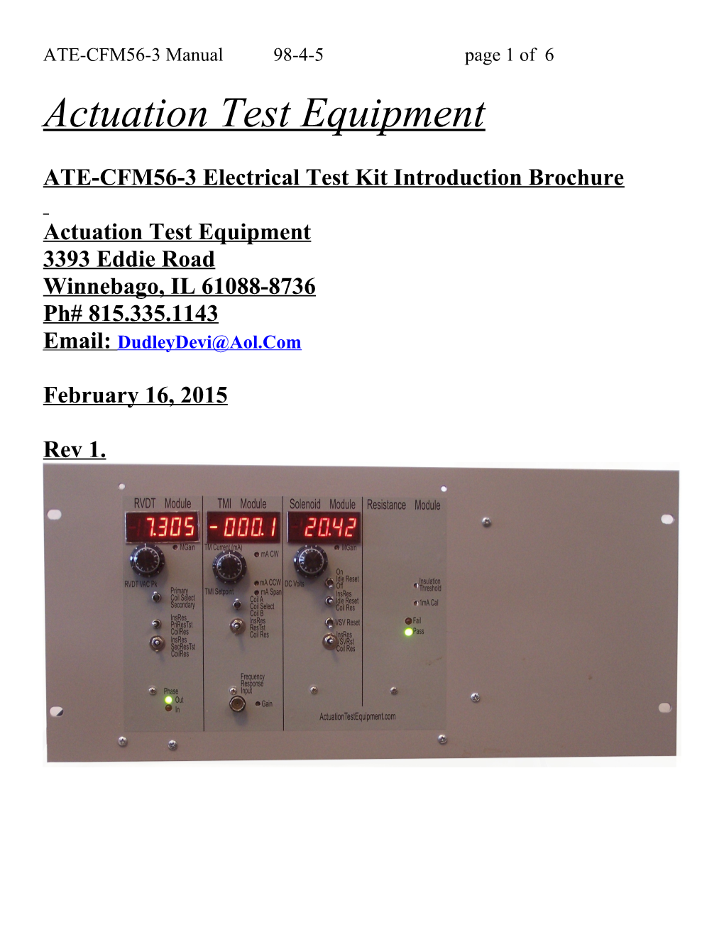 Actuation Test Equipment