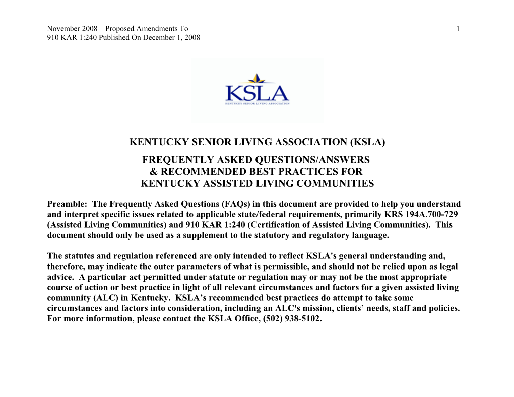 Kentucky Assisted Living Facilities Association