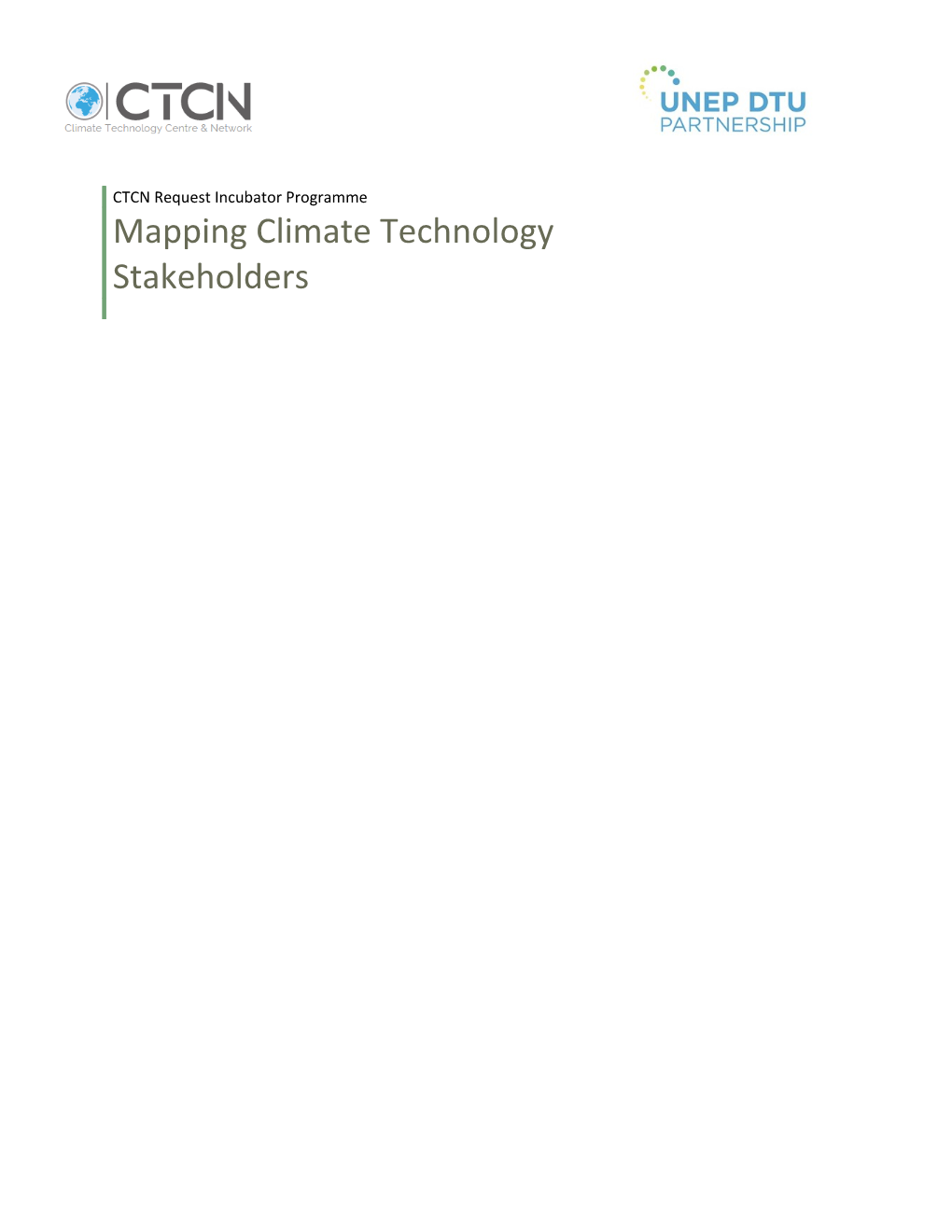 Mapping Climate Technology Stakeholders