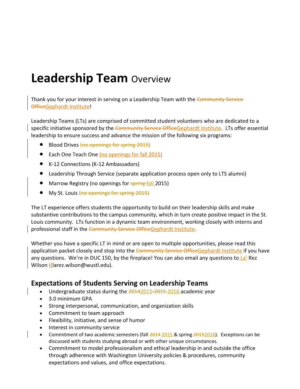 Leadership Teamoverview