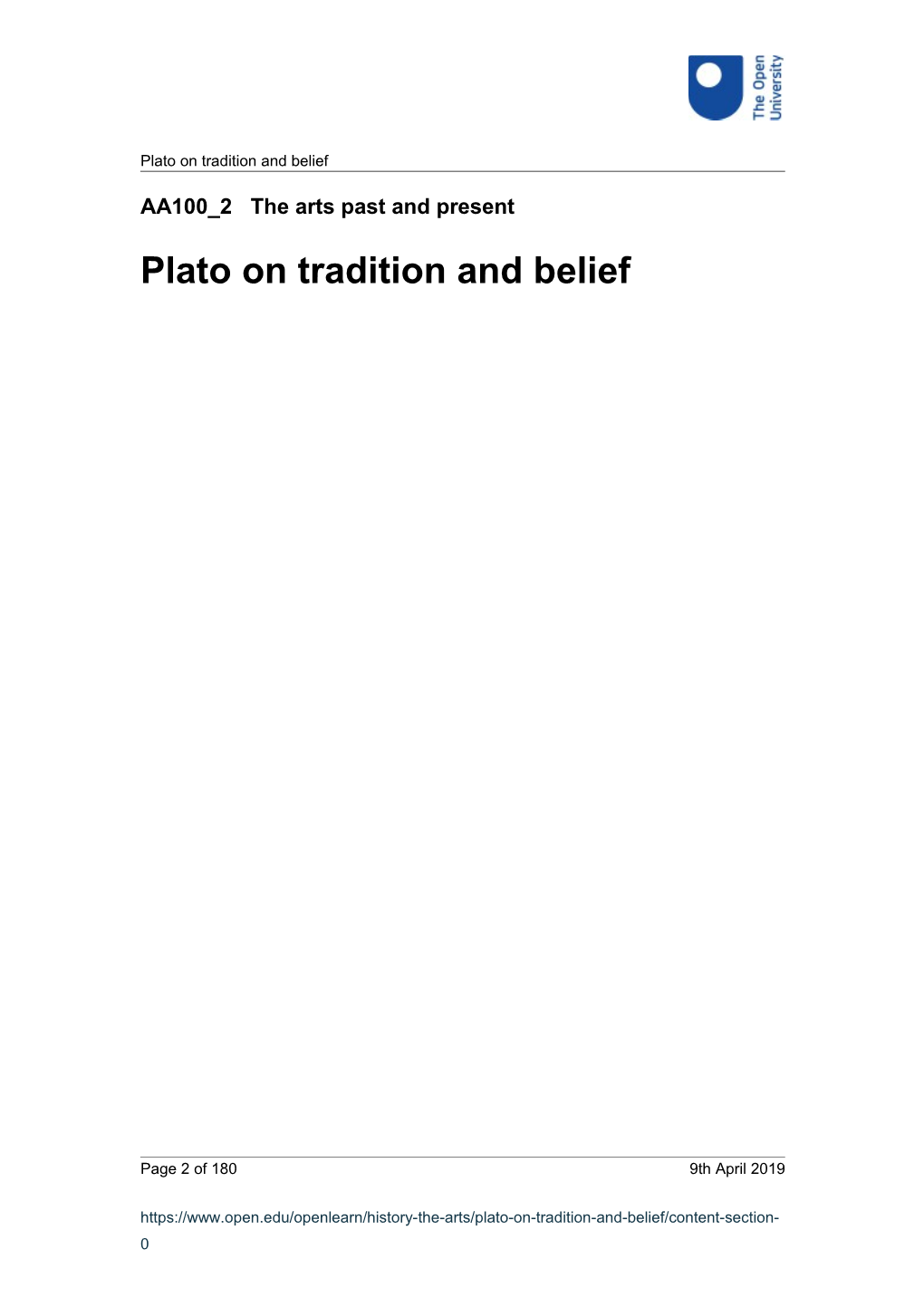 Plato on Tradition and Belief
