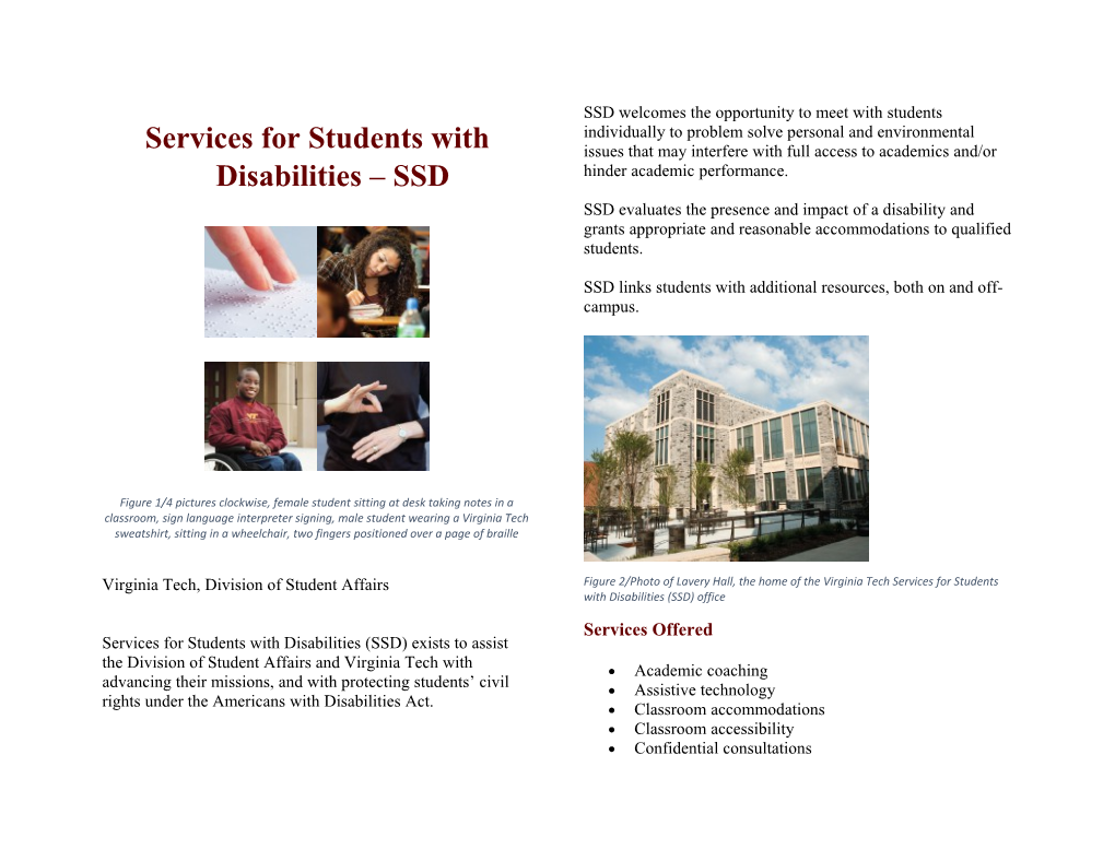Services for Students with Disabilities SSD
