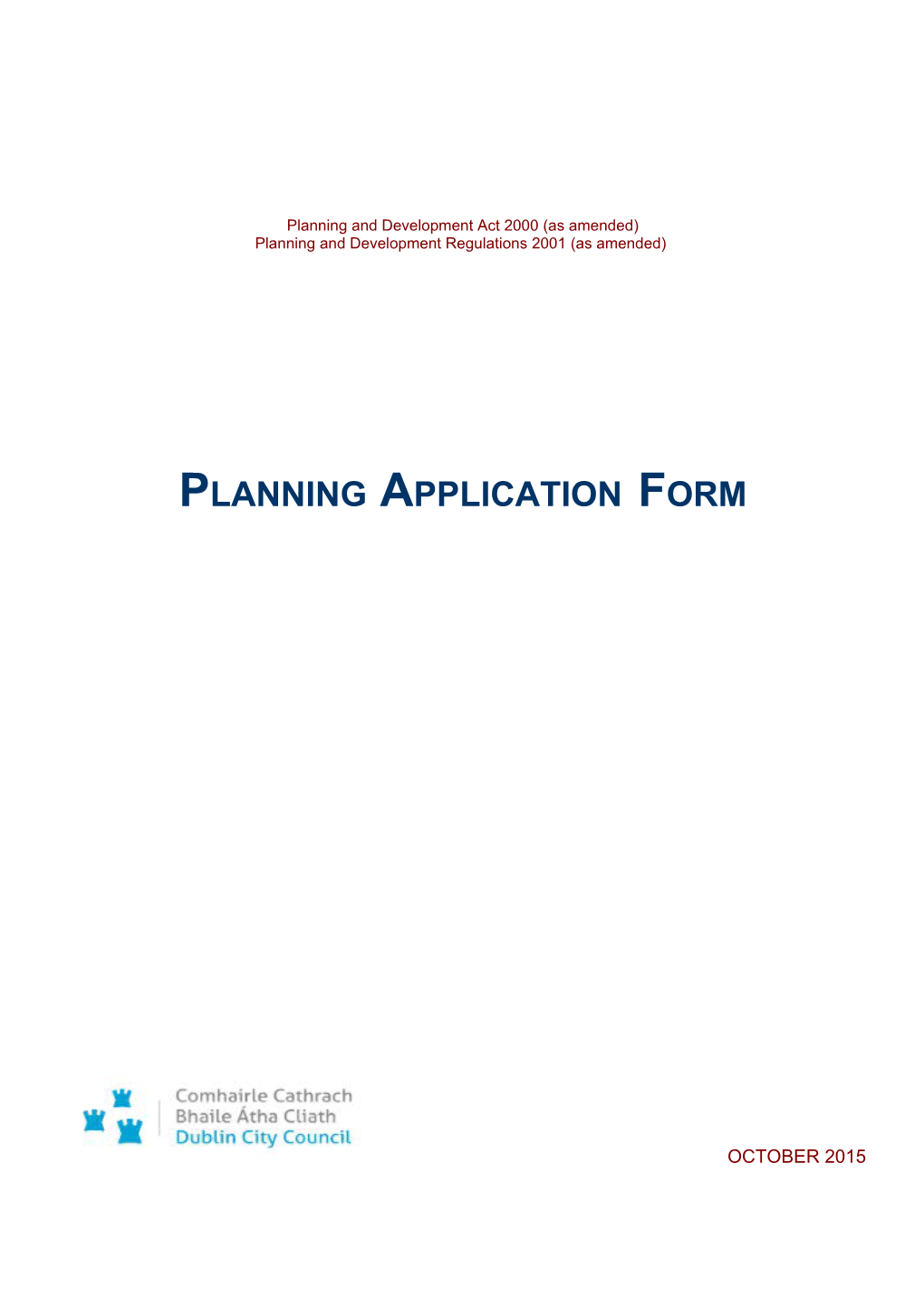Planning and Development Act 2000 (As Amended)