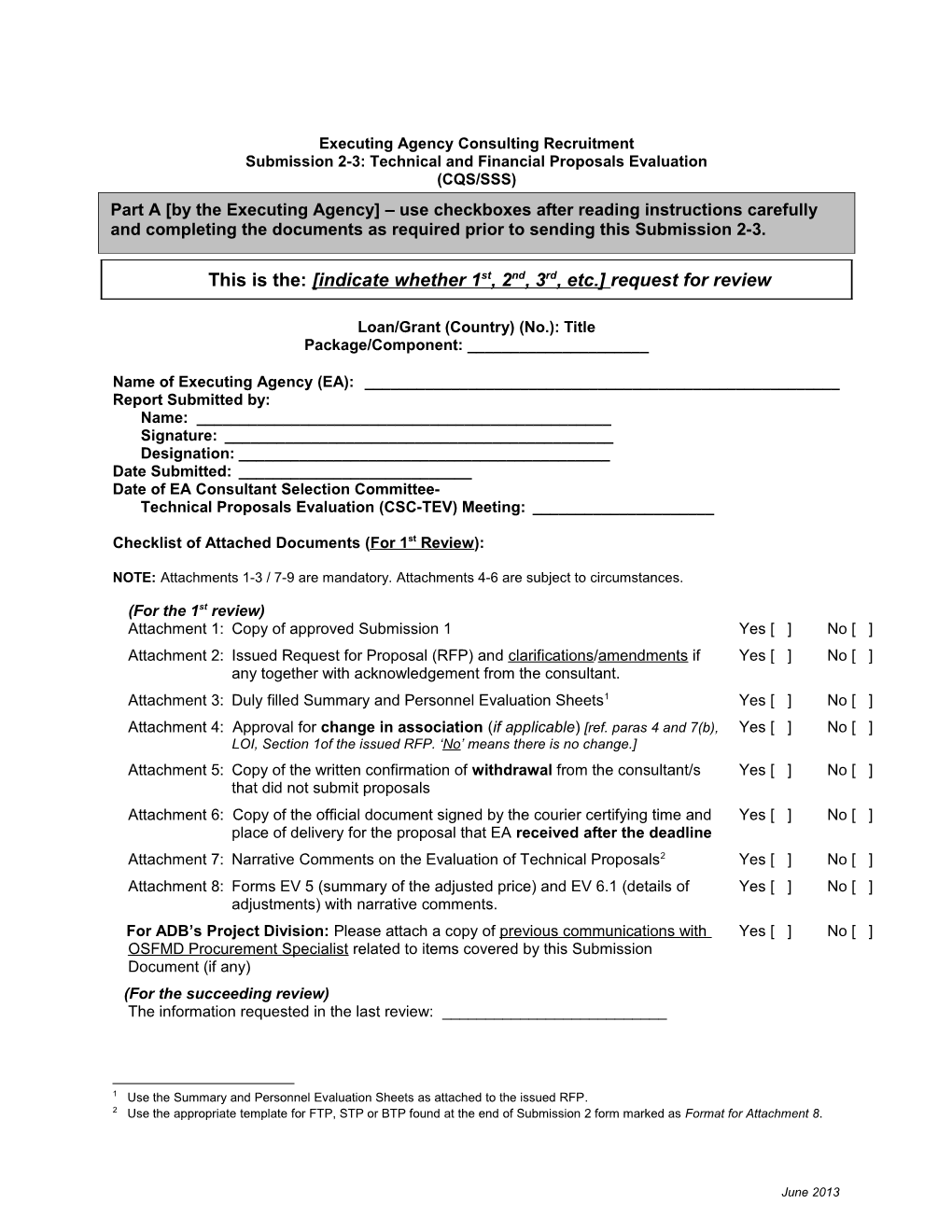 Submission 2-3: Technical and Financial Proposals Evaluation(CQS/SSS)