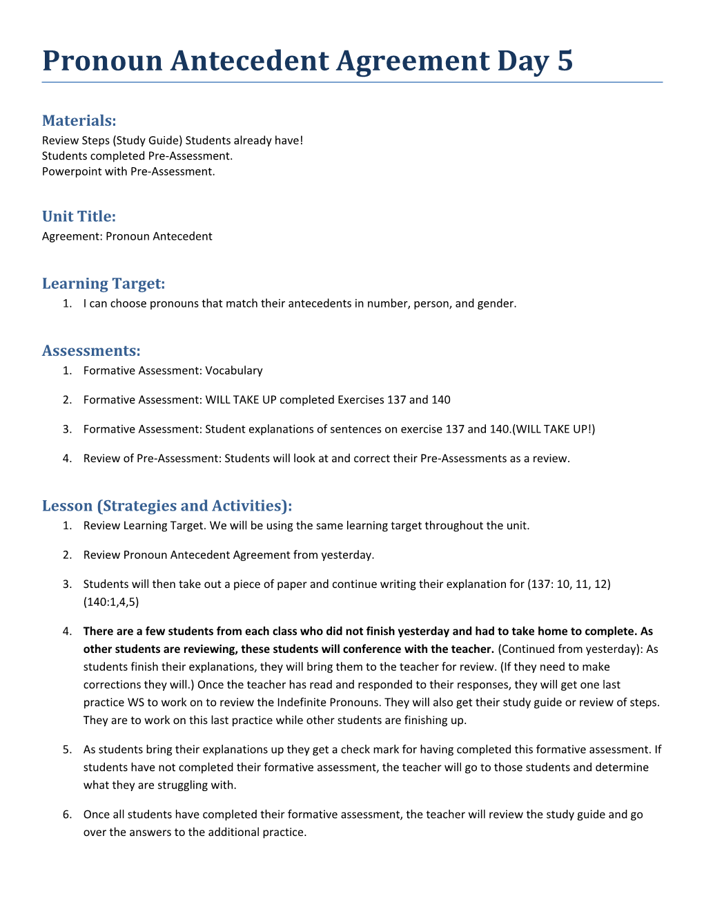 Review Steps (Study Guide) Students Already Have!