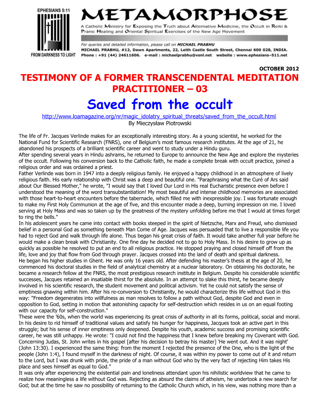 Testimony of a Former Transcendental Meditation Practitioner 03
