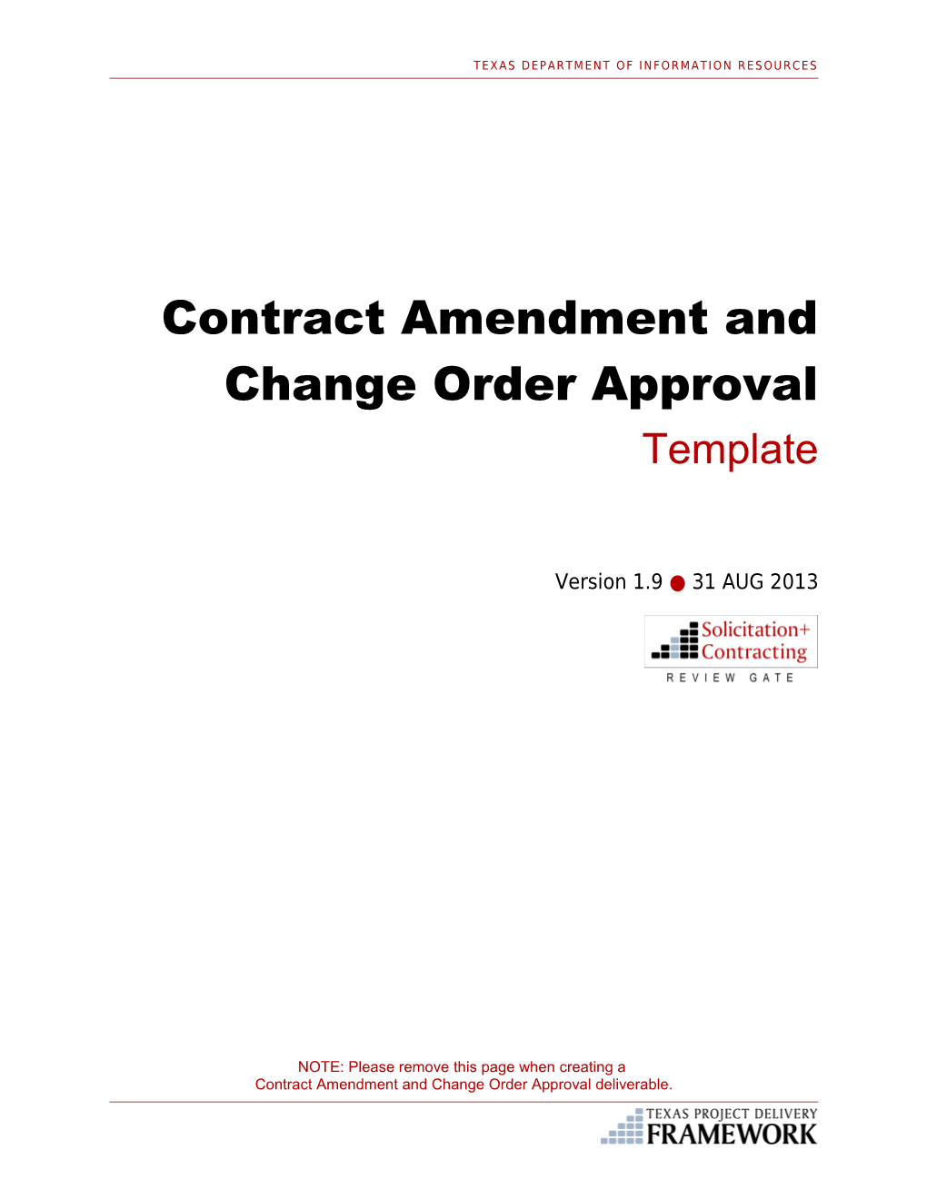 Contract Amendment and Change Order Approval Template