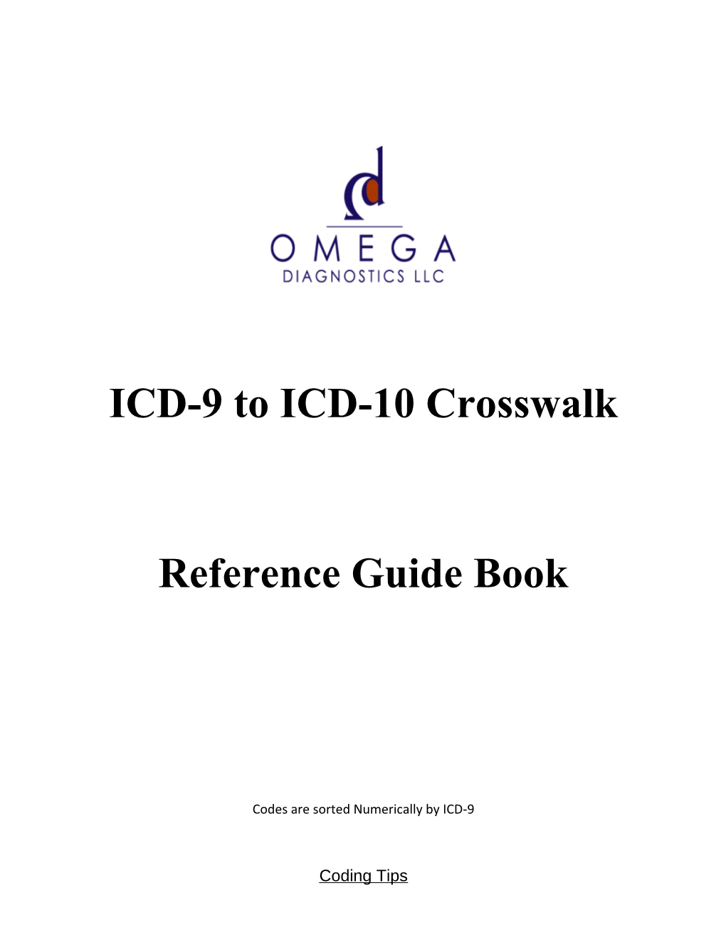 ICD-9 to ICD-10 Crosswalk