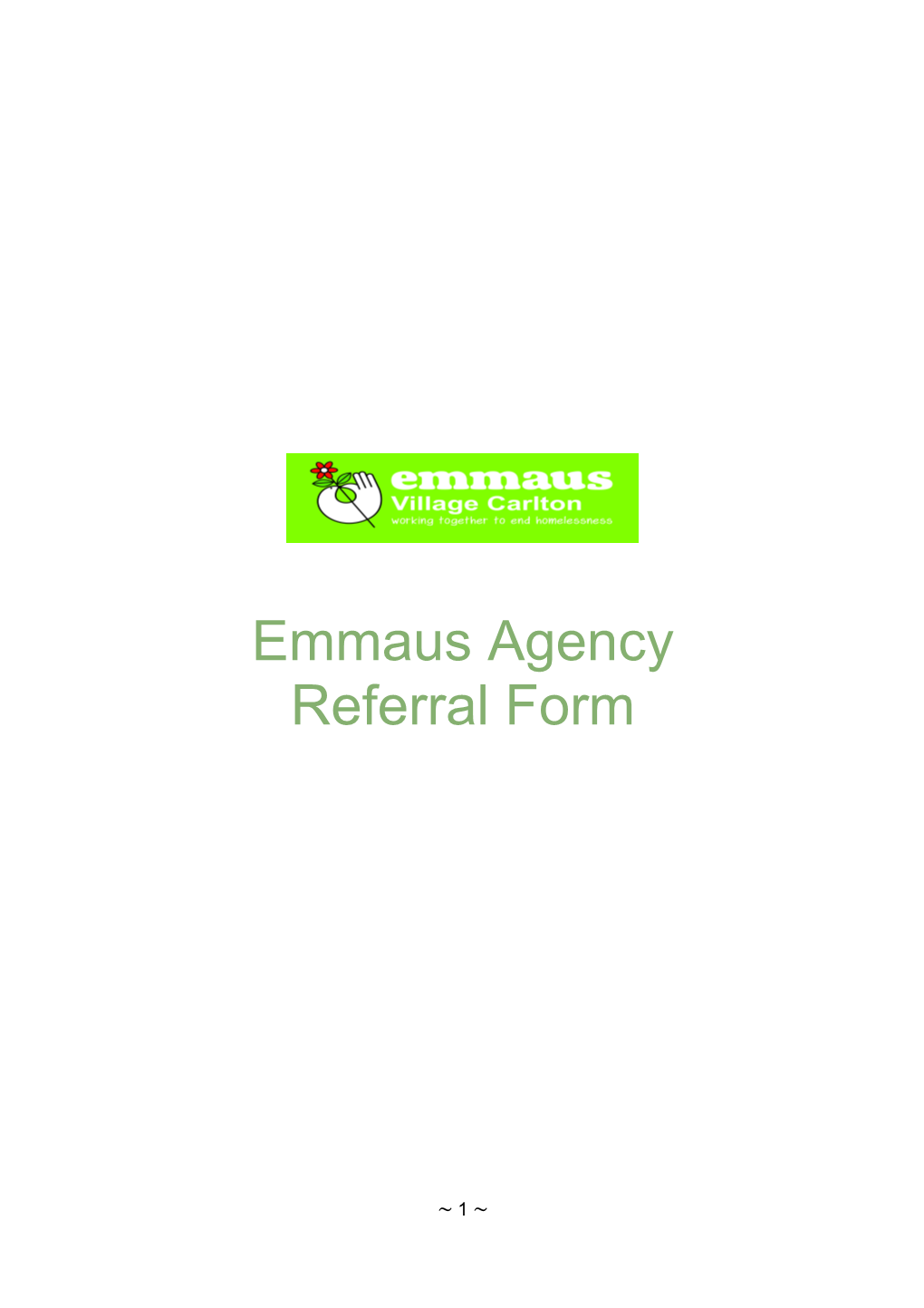 Emmaus Cambridge Referral Form