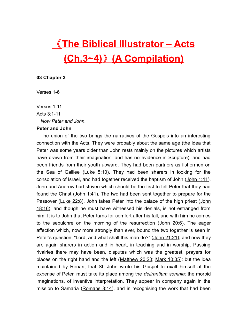 The Biblical Illustrator Acts (Ch.3 4) (A Compilation)