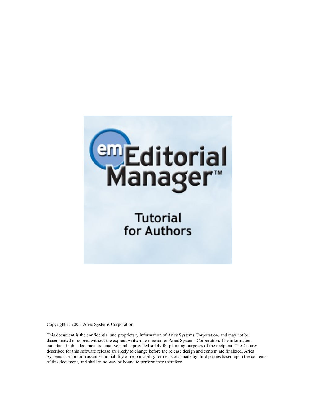 Editorial Manager Tutorial - Authors