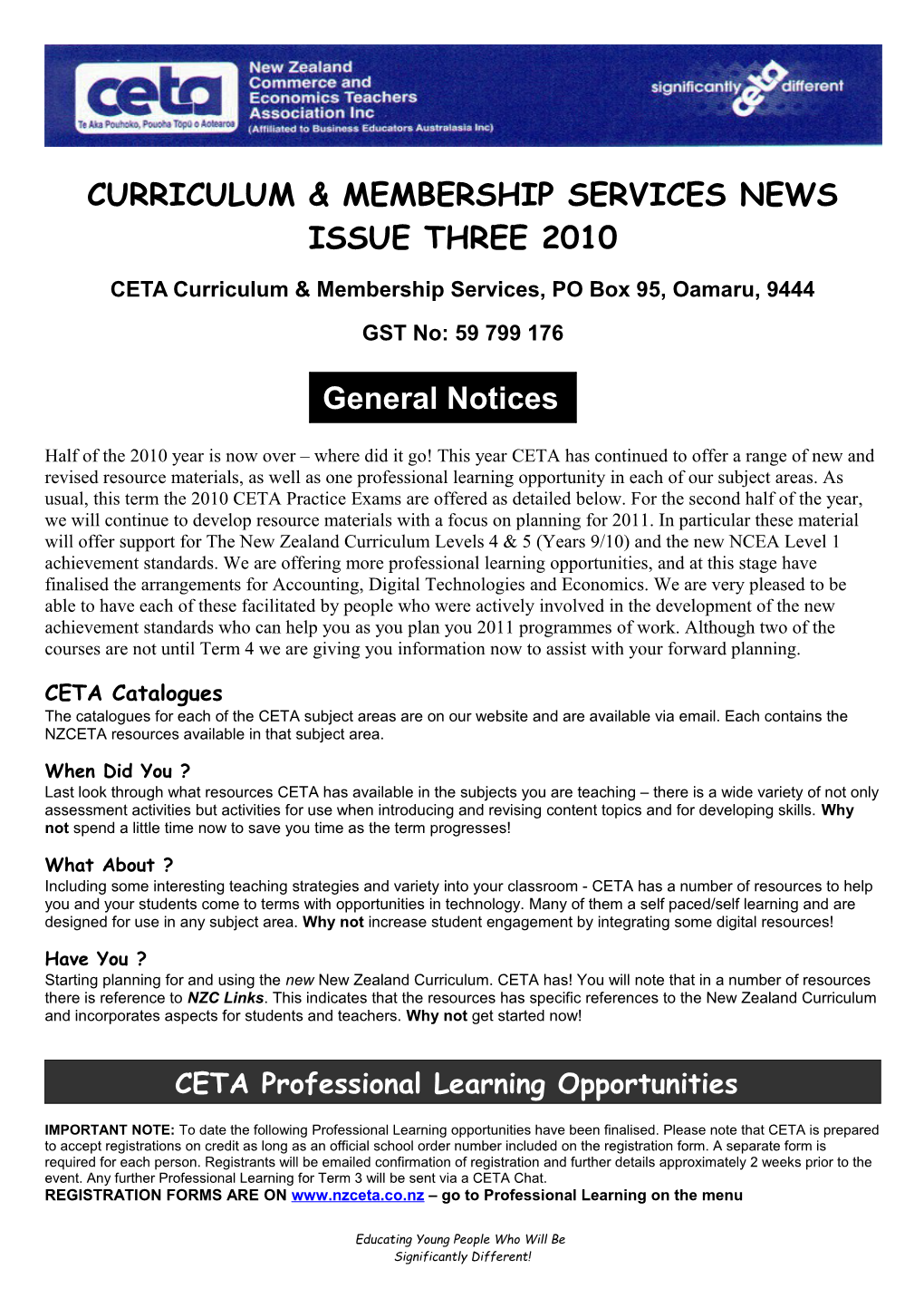 Curriculum & Membership Services News