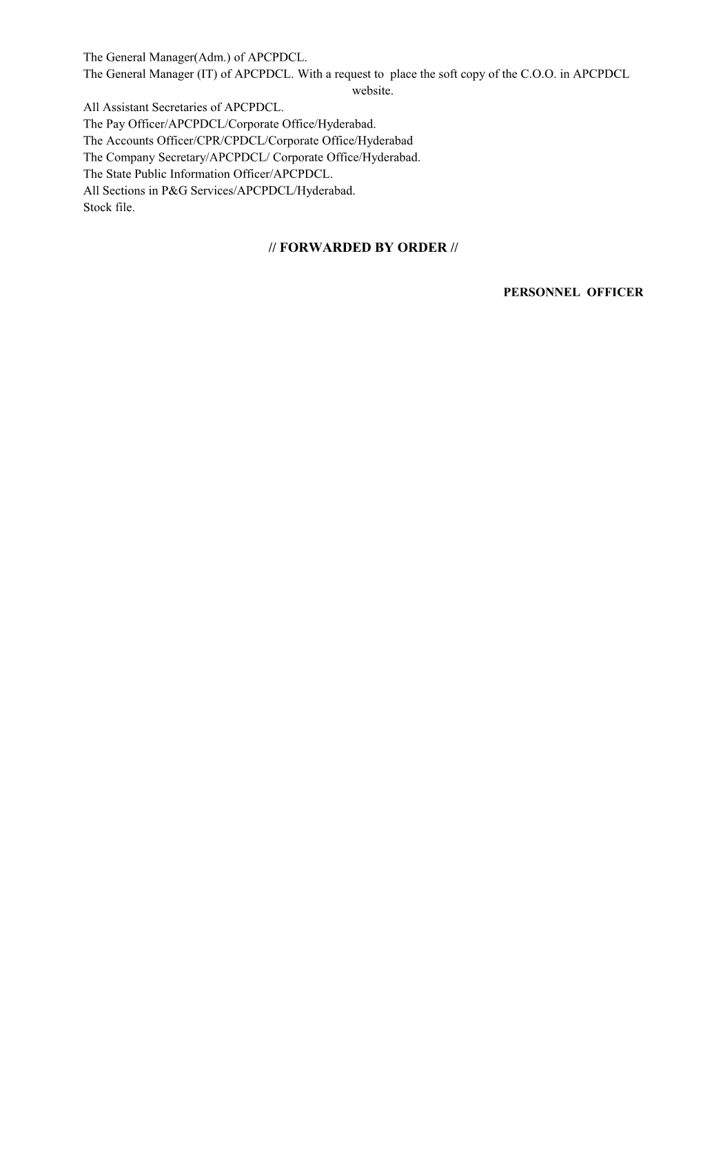 Circular Memo No.CGM(HRD)/GM(IR&L)/AS(IR)/PO(IR)/473-J3/12, Dt.30-03-2013