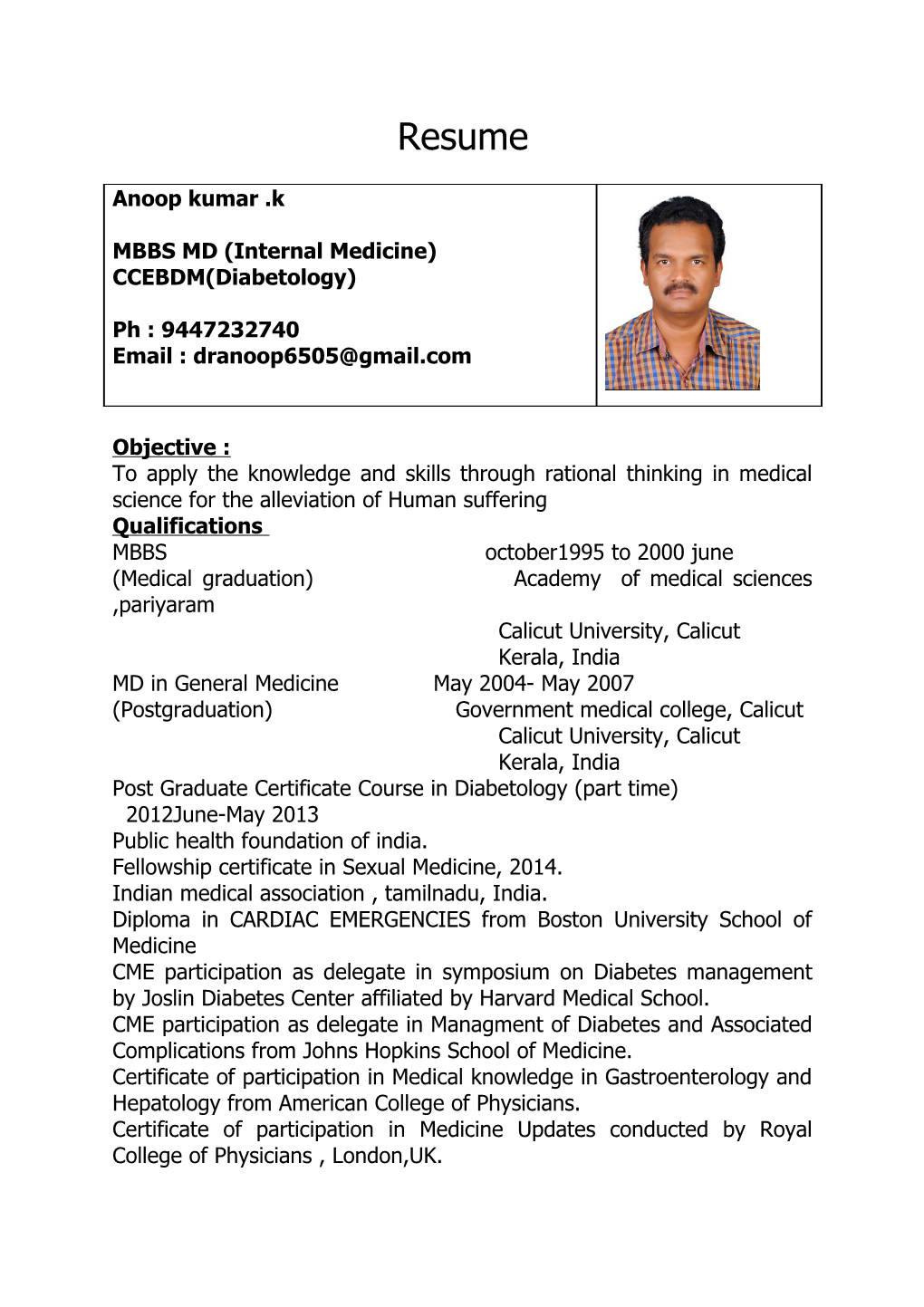 (Medical Graduation) Academy of Medical Sciences ,Pariyaram